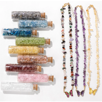 AliExpress vinswet Bohemia Gravel Choker Crystal Butterfly Necklace Irregular Natural Stone Chip Necklaces For Women Amethysts Citrines Necklace