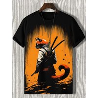 Anime Cat Men's T-Shirt Summer Fashion Short Sleeve 3d Printed Cartoon Men's Clothing T Shirt For Men Vintage Daily Casual Tops