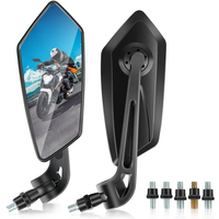 AliExpress NONE Motorcycle Adjustable Handlebar Rearview Motor Bike Bar End Mirrors For Cafe Racer Scooter Motocross 8/10mm Cycling Accessories