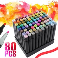 80 Color Acrylic Pens Marker Set Permanent Pen for DIY Graffiti Sketch Dual Pen