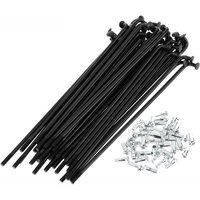 AliExpress X Autohaux X autohaux 1 Set Universal Bicycle Spokes 12G 67mm-247mm Length Bike Wheel Spokes Nipple Black Carbon Steel Replacement Easily