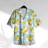 Hawaiian Summer Cute Cartoon Printed Shirts For Mens Short Sleeve Shirts Oversized Short-Sleeved Hip Hop Streetwear Men's Tops
