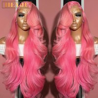Pink Lace Front Wigs Human Hair Body Wave 13x6 HD Lace Frontal Wig Brazilian Colored Human Hair Wigs 13x4 Loose Wave Wigs