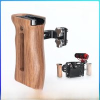 SmallRig Universal Wooden Side Handle for DSLR Camera Cage w Cold Shoe For 1/4”-20 Threads With 18mm Distance On The Side -2093C