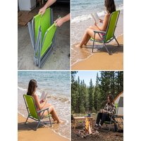 Portable Folding Beach Chair - Lightweight Outdoor Camping Picnic Fishing Chair with Steel Frame Oxford Fabric Seat 250lbs Capacity