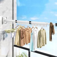 Wall Mounted Drying Rack Folding Clothes Hanger White Aluminum Alloy Retractable Clothes dryer Space Saver Clothesline Rack