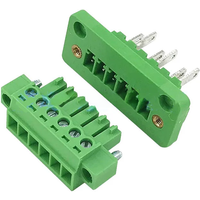 5Sets 3.81MM Pitch Through Wall Plug in Terminal Blocks 15EDG 3.81 2/3/4/5/6/7/8pin Plug + Pin Header Socket Set