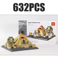 623PCS Cairo City Model Building Blocks Set - Creative Street View Egypt Giza Pyramid Educational Puzzle Toy Gift