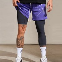 Single Leg Basketball Leggings Quick Drying Men's Running Football Yoga Fitness Compression Pants Sports Clothing Accessories