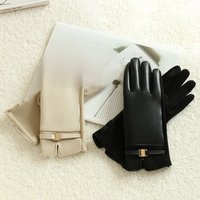 AliExpress NONE 1 Pair of Gloves for Women in Winter Fleece-Lined to Heattech and Touch Screen Pu Elegant and Exquisite Cycling and Driving Gloves