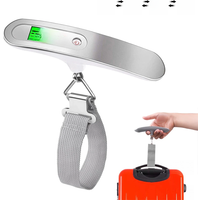 Portable Digital Hanging Scale T-shaped LCD Luggage Suitcase Baggage Weight Balance Travel Electronic Scale with Belt 50kg/110lb