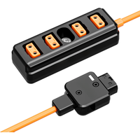 D-Tap Splitter Cable 180° Rotatable D-Tap Male Plug to 4 D-Tap Female Ports Power Supply for V-mount Battery D-Tap Power Hub