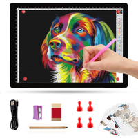 A4 Ultra-Thin Portable Led Light Box, Led Light Pad with 4 Magnets, Light Copy Board Tracing Pad for Diamond Painting