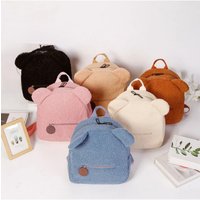 Plush Bear Backpack Women Sweet Travel Bag Cute Cartoon Backpack Children's Gift Bag Fashionable Leisure Small Bear Ear Backpack
