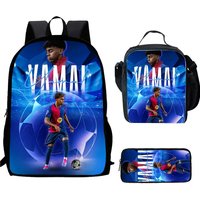 1/3pcs Backpack Football Star Lamine Yamal School Bag for Boy Girl with Lunch Bag Pencil Box Backpack for Child Rucksack