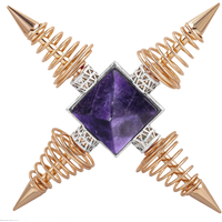 New Natural Crystal Stones Pyramid Decoration 4 Points Spiral Pendulum Energy Generator Healing Spiritual Meditation Product