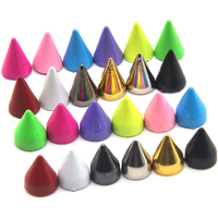 50sets 7*10mm Bullet Cone Colored Studs And Spikes For Clothes DIY Handcraft Garment Rivets For Leather Bag Shoes