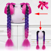 AliExpress NONE 2pcs 24Inches Motorcycle Helmet Braids Woman Wigs For Moto Cycling Skiing Helmets Decor Twist Dual Pigtail Ponytail 164 Colors
