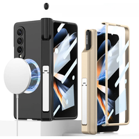 For Samsung Galaxy Z Fold 6 7 4 Case Magsafe Wireless Charging Magnetic Hinge Pen Holder Stand With Film Cover For Z Fold5 Fold3