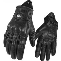 AliExpress MJMOTO Retro Motorcycle PU Leather Gloves Vintage Men Women Protective Touchscreen Motorbike Motorcross Cycling Guantes Moto Perforated