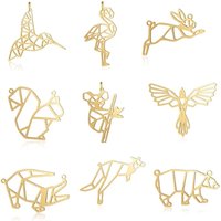 5pcs/lot Stainless Steel DIY Hummingbird Animal Charm Pendant Wholesale Kangaroo Jewelry Findings Necklace Making Top Quality