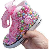 Chocolate Garden Bridge Personalized Any Name Custom Pearly Canvas Shoes Girl Tutu Dress Candyland Toddler Brand Trainers