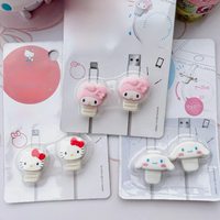 Sanrio Cinnamoroll Suitable for Apple Cell Phone Data Cable Protective Cover My Melody Hello Kitty Anti-Break Charger Bite Cable