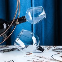 Wine Bottle Glass Topper Drink Directly From the Bottle,Crystal Transparent Shot Glass Cup Wine Decanter with Cork