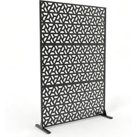 Metalowy parawan prywatności 72" wys. x 47" szer., wolnostojący parawan prywatności na zewnątrz z podstawą, dekoracyjny panel ogrodzeniowy na patio, trawnik, do ogrodu, na taras, balkon i przy