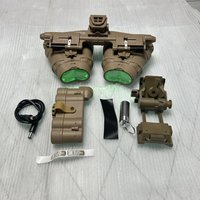 GPNVG18 Quad-Ocular NVG Model with L4G24 Helmet-Mounted Flip Adapter Training Non-Functional Green light Version