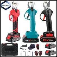 Vremota Kabelloser elektrischer Heckenschneider, 1000 W, 50 mm, elektrische Gartenschere, bürstenlose, kabellose Gartenschere, Gartenschere für Obstbäume, Äste, Schneidwerkzeug mit 2 Akkus