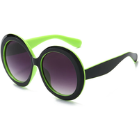 SO&EI Vintage Oversized Round Women Sunglasses Fashion Double Color Gradient Shades UV400 Men Trending Punk Sun Glasses