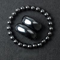 Reiki Natural Hematite Stone Bracelets Men Women No-Magnetic Beads Charm Chakra Yoga Energy Strand Bangles Wristband Jewelry New