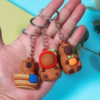 AliExpress genenic Cute Capybara Keychain Doll Capibala Pendant Cycling Backpack Key Mobile Phone Pendant Accessories Ugly Cute Pvc Soft Rubber