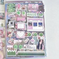 8Pcs Kawaii Japanese Retro Early Anime Star Flash Film Sticker Girl Scrapbook Journal Cute Cartoon Cut Film Decal DIY Decoration