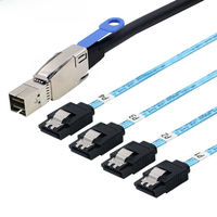 LONRIONSAS#External Mini SAS HD SFF-8644 to 4 Port SATA 7P Female Hard Disk Data Server Raid Cable