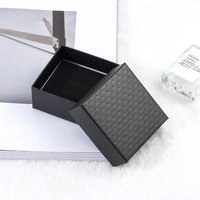 7*7cm Black Color Square Plaid Jewelry Boxes for Women Necklace Bracelet Necklace Earrings Ring Premium Packing Gift Box K-