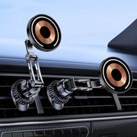 15W Magnetic Car Air Vent Wireless Charger 360 Rotation Aluminum Foldable Phone Stand For Iphone 15 14 13 12 11 Pro Max Samsung