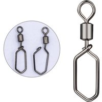 60PcsFishing Swivels Snap Hooked Snap Stainless Steel Fishing Rolling Barrel Swivel Fishing Lure Connector Interlock Snap