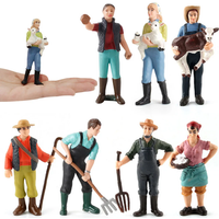 1:25 Scale Farmer Figures Farm Human Worker Miniatures PVC People Model Figurine Dollhouse Micro Landscape Decoration