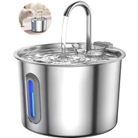 Automatic Cat Water Fountain, 2.2 L Stainless Steel Pet Fountain Dog Water Dispenser, Ultra Quiet, with Water Level Window image 4