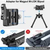 WEYLLAN AL60 Arca Swiss Lever Quick Release Clamp 60mm Q.R Plate Adapter for Camera M-LOK Rail & Magpul Bipod with Bubble Level