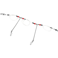 Fishing Leaders with Swivels Snaps Beads for Lures Bait and Hooks, 2 arms Nylon Sea Fishing Leader Line Rig for Freshwa