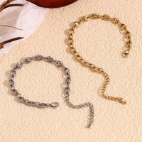 E.B.belle Coffee Bean Bracelet Waterproof 316L Stainless Steel Bracelet for Women 14K Gold Plated Accessories