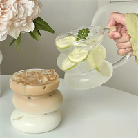 Ins Style irregular Transparent Glass Cup Heat Resistant Coffee Mug Summer drinks Beer Juice Milk Water Cup Cocktail Glass Cups