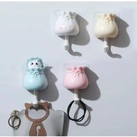 4pc Creative Cat Hook, Cute Seamless Dormitory Bedroom Door Hangers Hooks, Key Umbrella Towel Cap Coat Rack Wall Decoration