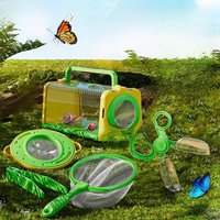 Insect Capture Cage Bug Habit Observation Box with Magnifying Glass Butterfly Net Kid Exploration Kit Outdoor Camping Catch Toy