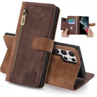 RFID Zipper Leather Wallet Flip Case For Samsung S25 Ultra S24 Plus S23 S21 FE A55 A16 A26 A36 A56 A35 A15 A54 A24 A14 Bag Cover