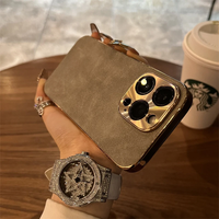 Personalised Custom Initials Name Case For iPhone 17 16 15 14 13 12 11 Pro Max Plating Bumper Lambskin Leather Cover 17 Air Pro