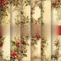 Christmas Foliage Backgrounds Paper,12pcs Vintage Christmas Scrapbook Paper for Junk Journal Origami &DIY Projects Greeting Card